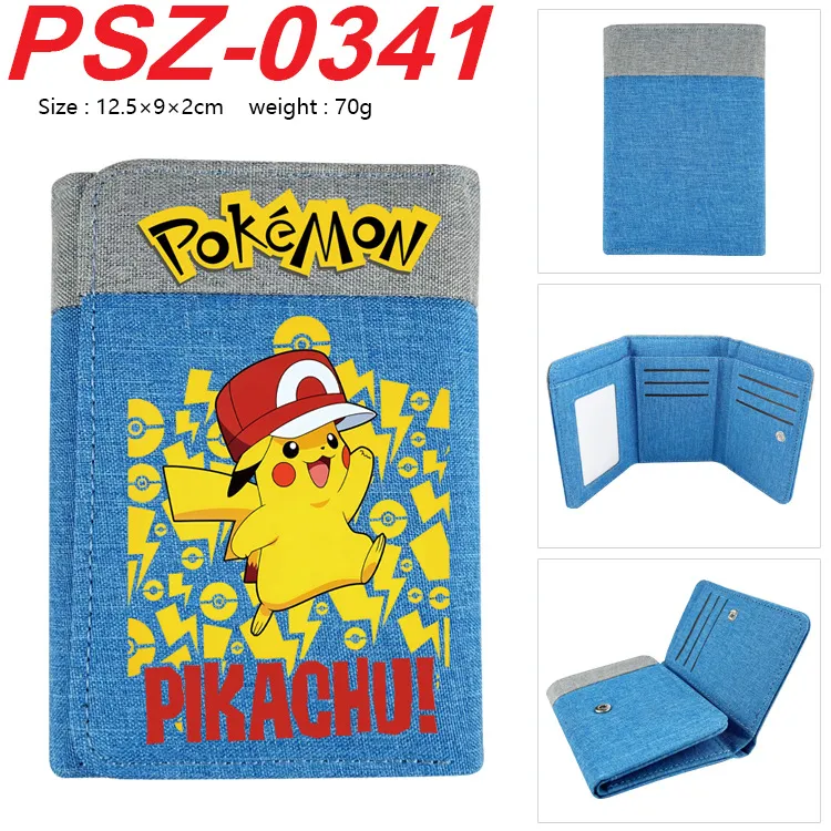 Pokémon Inspired Large Capacity Trifold Wallet – Cute Pikachu Print Snap Closure Card Holder with Zippered Coin Pocket & ID Window, Spacious PU Leather Billfold for Kids, Teens & Collectors